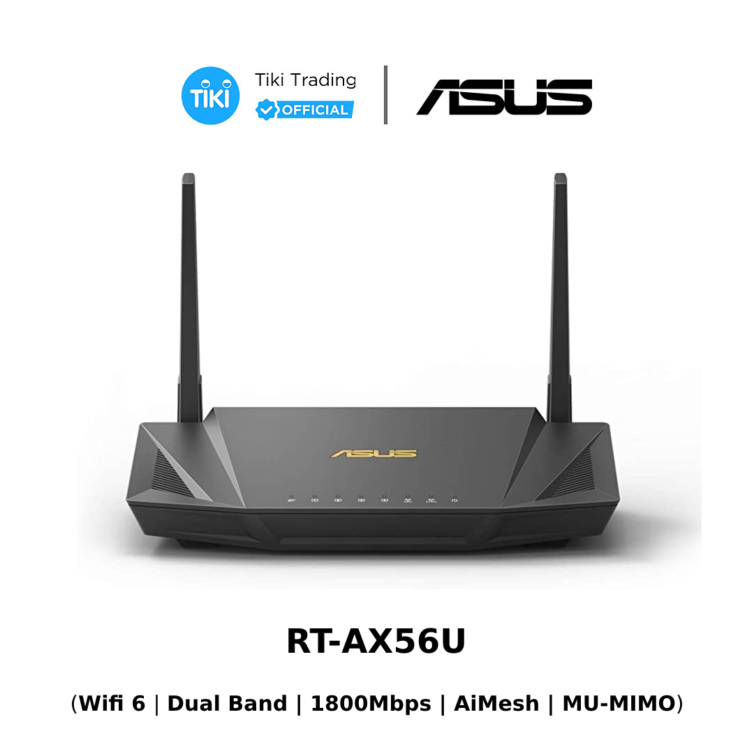 Gaming Router Wifi Asus RT-AX56U AX1800 WiFi 6 Băng Tần Kép AiMesh AiProtection MU-MIMO OFDMA - Hàng Chính Hãng