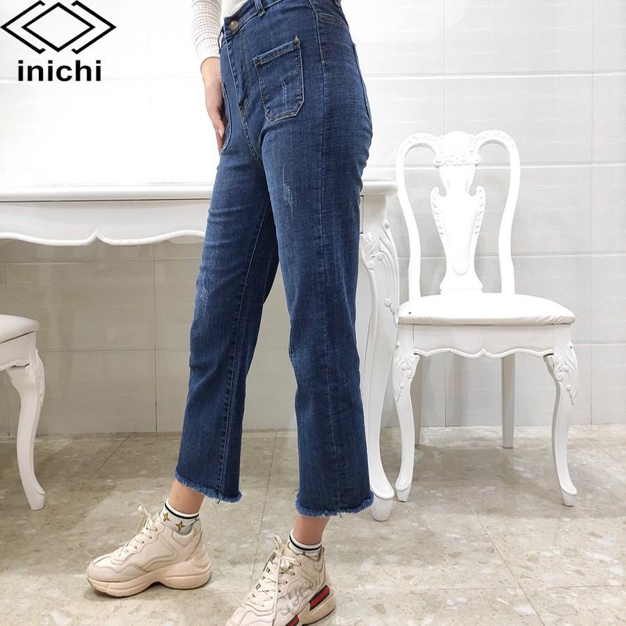 Quần jean nữ Q683 baggy chất bò cạp cao xước ít INICHI