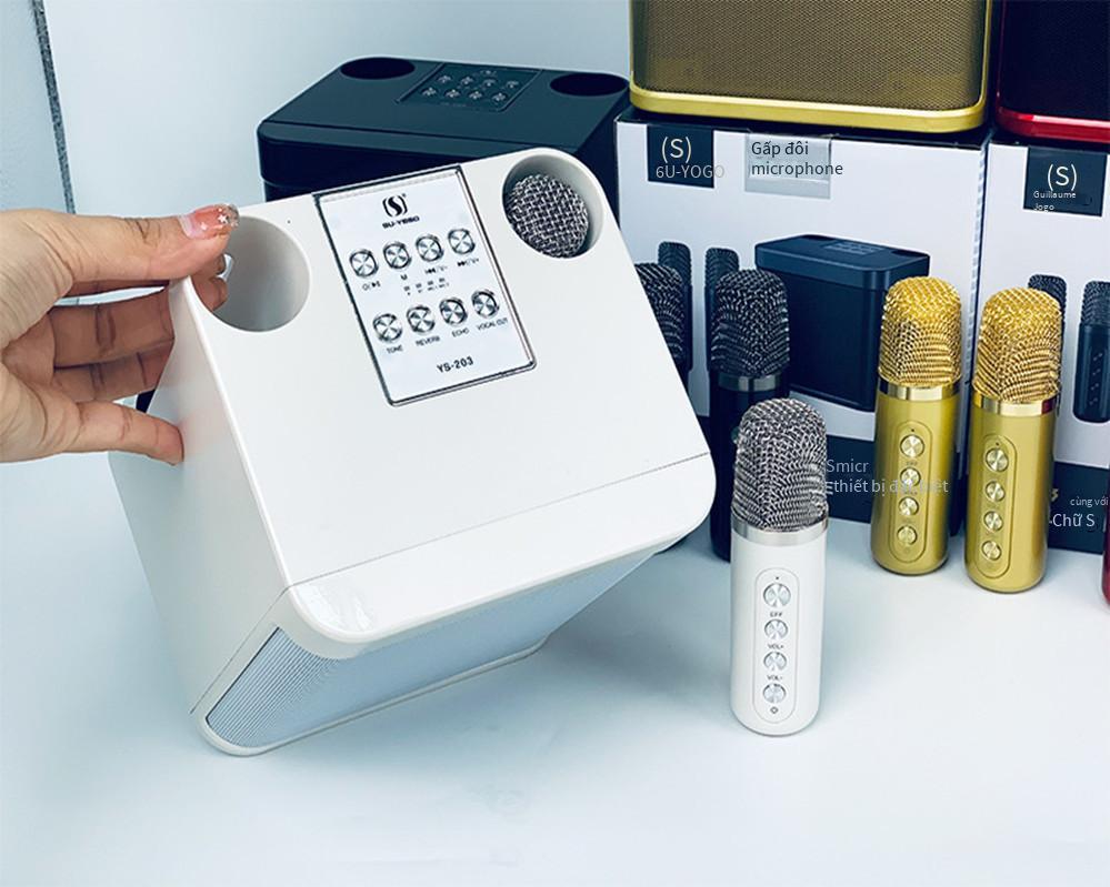 Giao hàng nhanh YS-203 tất cả trong một ngoài trời gia đình bên set karaoke hiện vật micro không dây micro bluetooth âm thanh usb