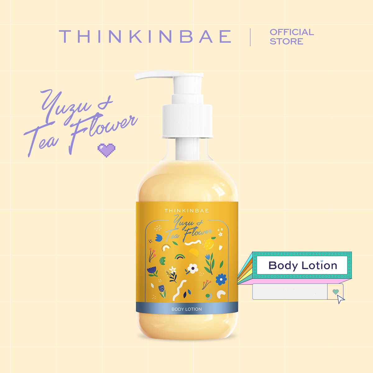 Sữa dưỡng thể Thinkinbae hương Trái Yuzu & Hoa Trà Trắng 300ml