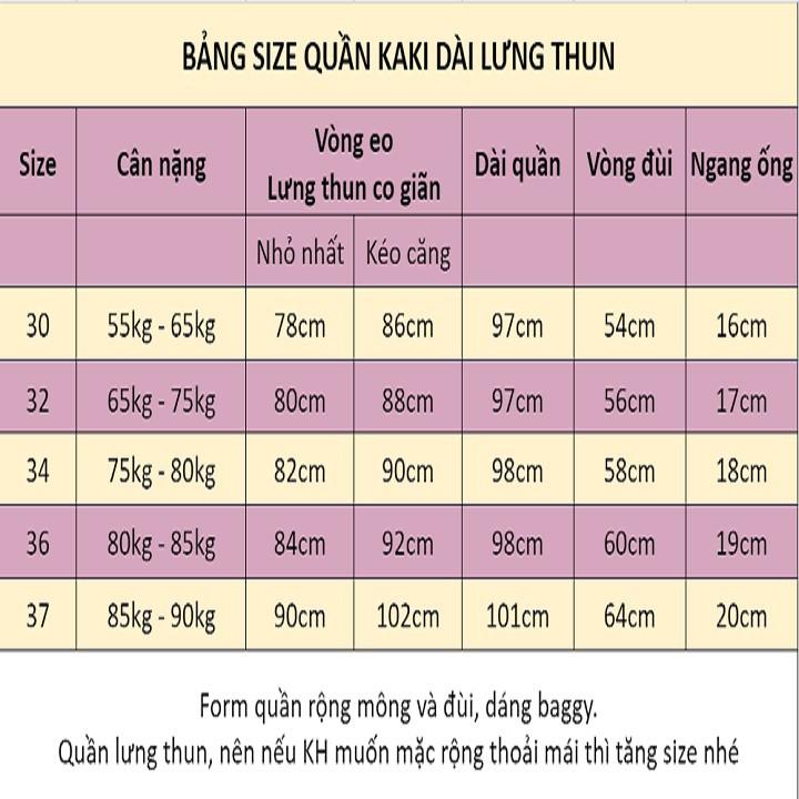 Quần kaki lưng thun cao cấp, quần BIG SIZE đến gần 100kg NHIỀU MÀU - NH shop