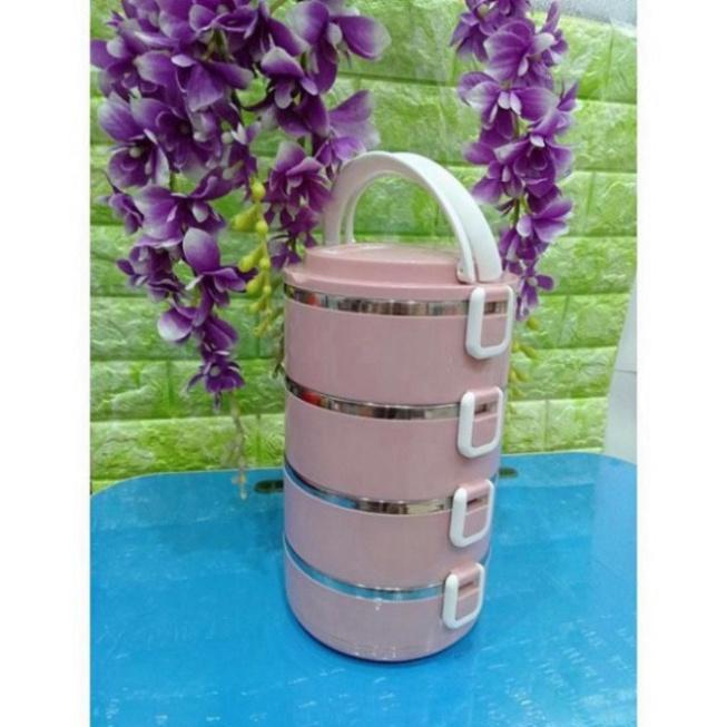 Hộp Ủ Cơm, Cặp Lồng Cơm Lúa Mạch, Hộp Giữ Nhiệt Đồ Ăn Ruột Inox 4 Tầng Tiện Dụng - Hàng Chất Lượng