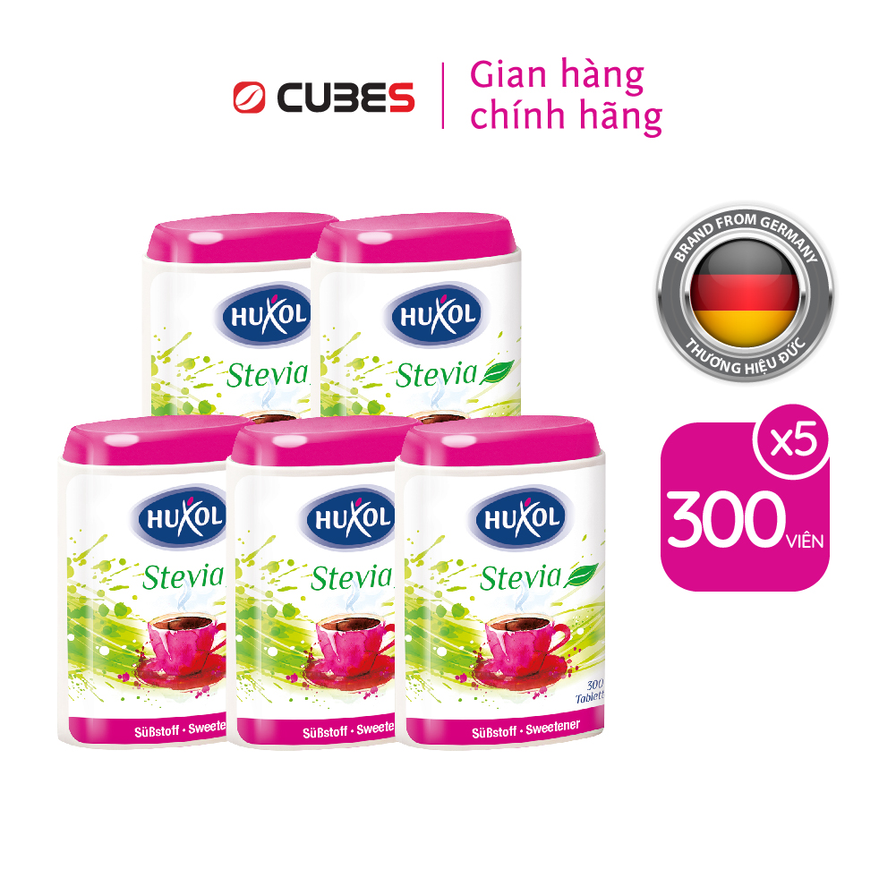 Combo Đường Ăn Kiêng Sweetener Huxol Cỏ Ngọt Stevia 300 viên - Nhập khẩu từ Đức - Dành cho người tiểu đường, giảm cân, cao huyết áp