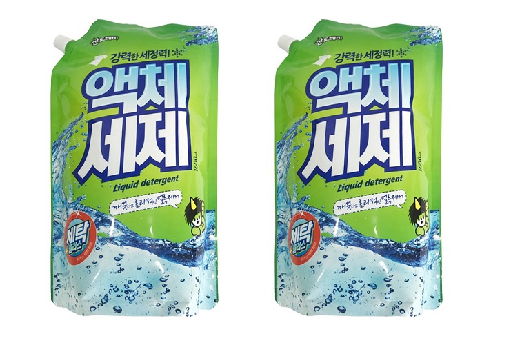 Bộ 2 Túi Nước giặt Hàn Quốc đậm đặc 1.6L bảo vệ sợi vải Mềm và xốp quần áo, không tĩnh điện.