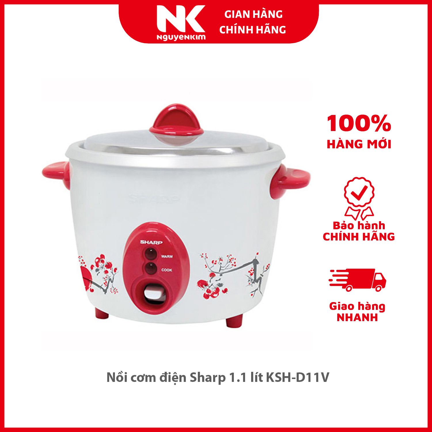 Nồi cơm điện Sharp 1.1 lít KSH-D11V - Hàng chính hãng