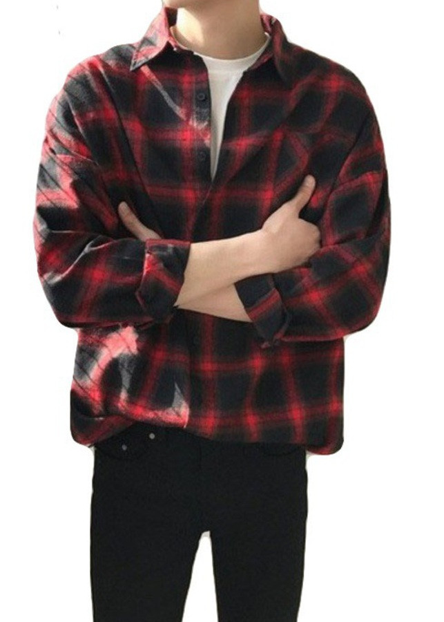 Áo sơ mi sọc caro unisex
