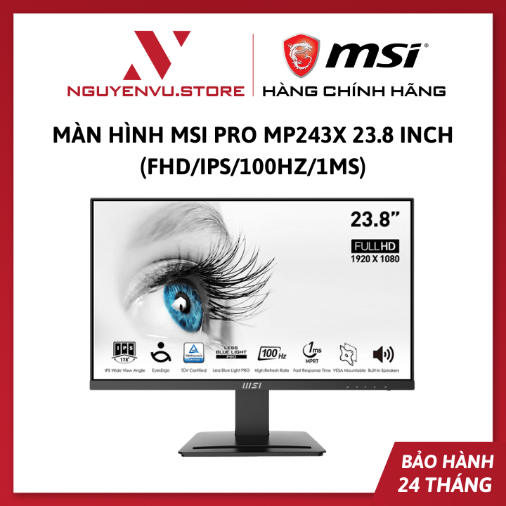 Màn Hình MSI PRO MP243X 23.8 inch (FHD/IPS/100Hz/1ms) - Hàng Chính Hãng