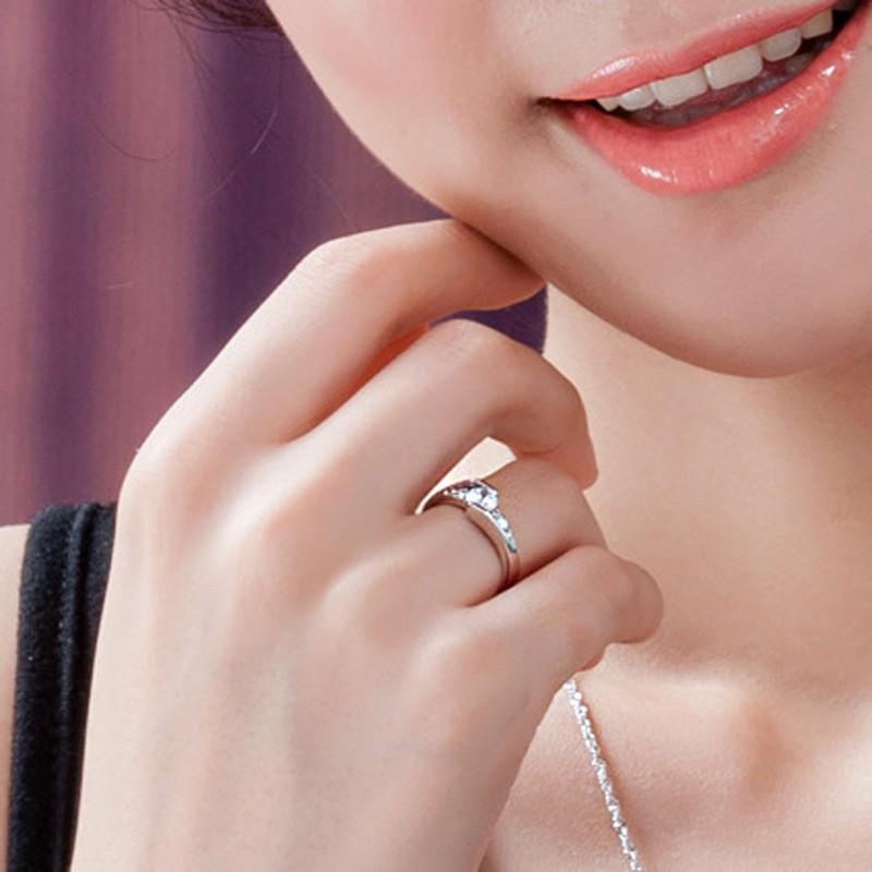 Nhẫn Nữ Bạc Ý 925 Mạ Bạch Kim Cao Cấp Đính Hạt Sóng Dành Cho Bạn Gái Size 8/9-15,5/16mm - NT Silver