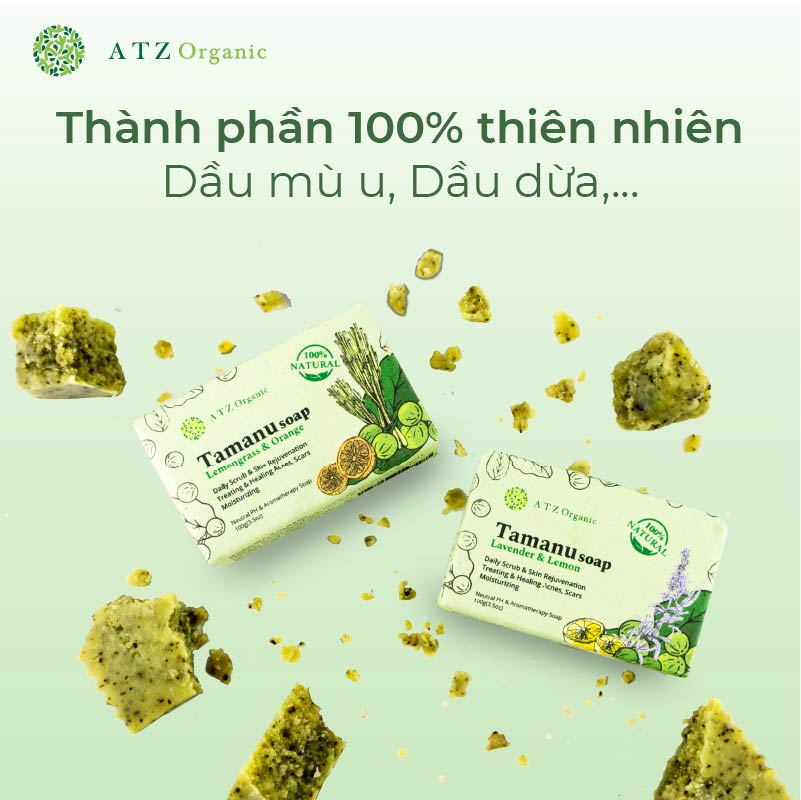 Xà Phòng Mù U - ATZ Healthy Life - 100% Thiên Nhiên - Tẩy Tế Bào Chết, Mềm Mịn Da, Giảm Mụn Lưng