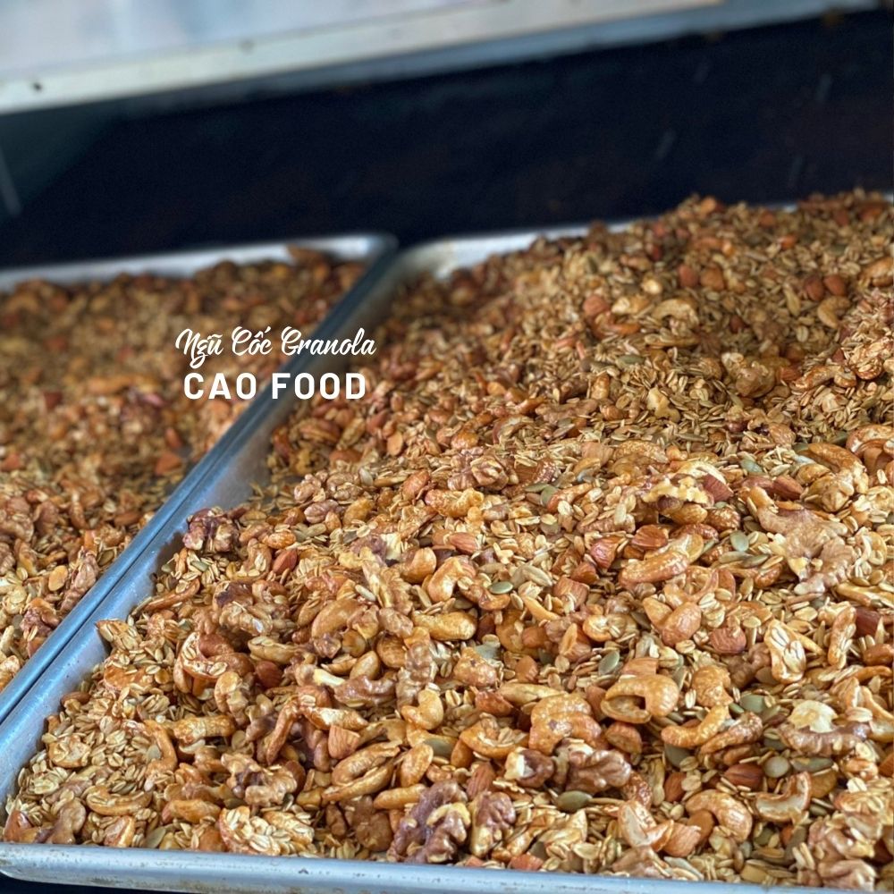 [500GR] Granola siêu hạt CAO FOOD - Ngũ cốc hạt nướng mật ong dinh dưỡng, healthy, keto, ăn kiêng, ăn chay,...