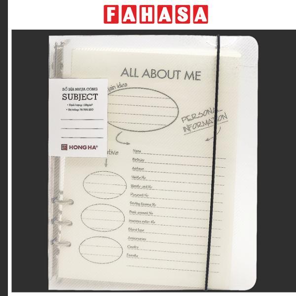 Sổ Bìa Còng Nhựa Trong Subject A5 - Kẻ Ngang - 200 Trang 100gsm - Hồng Hà 3023