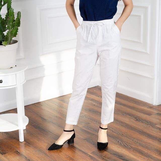 Quần baggy đũi xước cạp chun