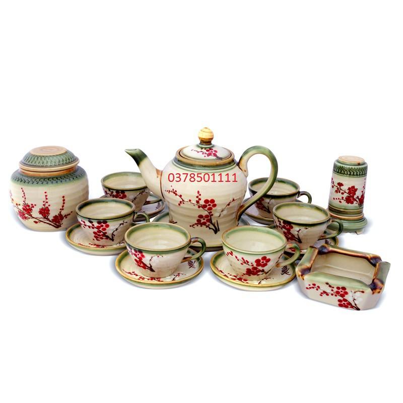 Bộ ấm chén men rêu cổ s7