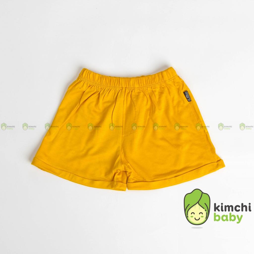 Quần short bé trai, bé gái K.WOO gập gấu vải thun lạnh, quần đùi cho bé mặc nhà mùa hè Minky Mom KWQ2102