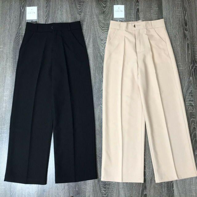 {giá sale} {sale } Quần Ống suông Khuy Giữa cạp cao siêu hot chất đẹp
