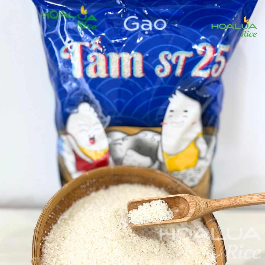 Gạo Tấm ST25 Hoa Lúa túi 2kg - Dẻo mềm, thơm ngon