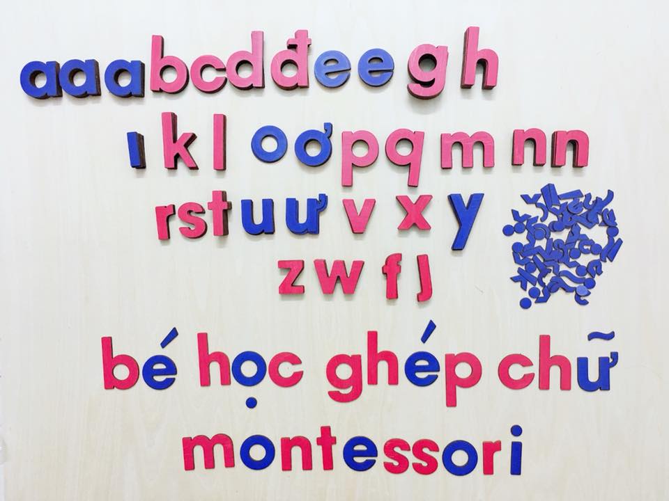 Chữ di động Tiếng Việt - Nét in thường - Học ghép chữ thành câu - Giáo cụ Montessori