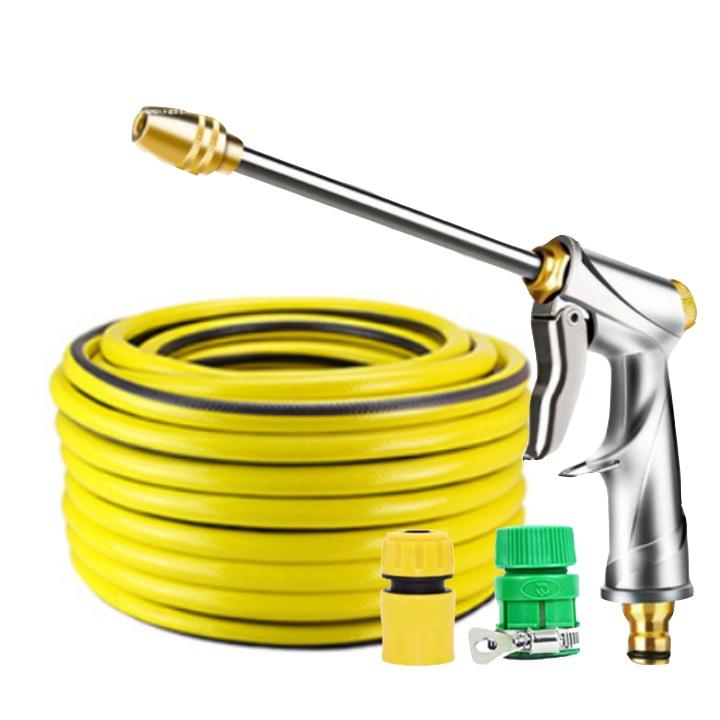 Rửa xe tưới cây Bộ dây và vòi xịt tăng áp lực nước 300% loại 30m cút nhựa,nối nhựa 206701-2