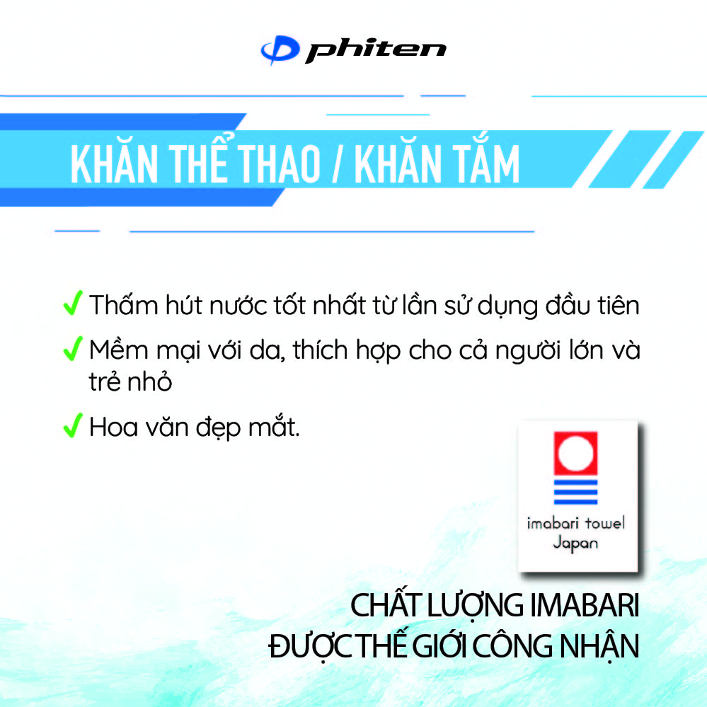 Khăn thể thao titan Phiten thấm hút nước vô đối