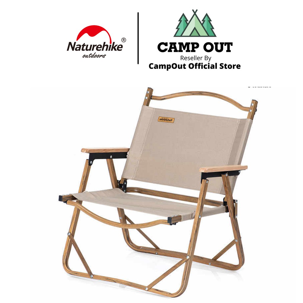 Ghế cắm trại Naturehike du lịch NH19Y002-D dã ngoại glamping tay cầm gỗ gấp gọn lưng tựa vải 600D thoáng khí bền chắc A039