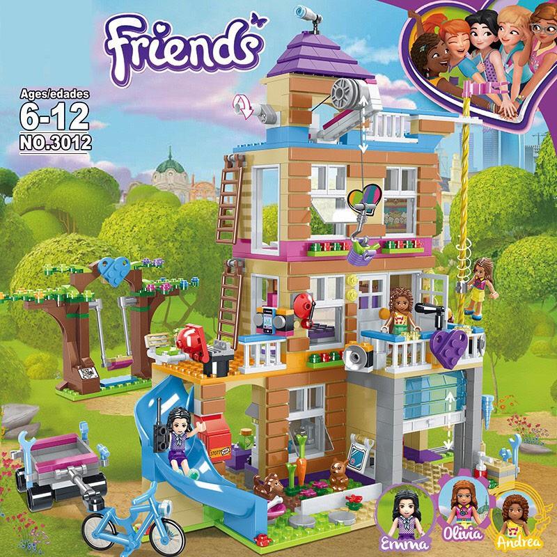 Đồ chơi lắp ráp kiểu lego Friends House Ngôi nhà tình bạn lego bé gái Model 3012 ( có sẵn với 868 chi tiết )