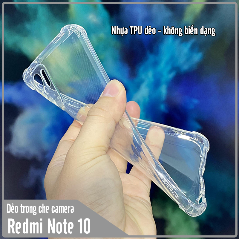 Ốp lưng cho Xiaomi Redmi Note 10 TPU Trong Suốt Che Camera