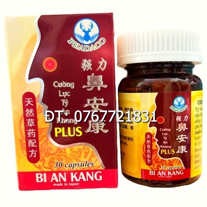 Viên uống Viêm xoang, viêm mũi dị ứng, mãn tính Cường lực tỷ an khang - Bi an khang xuất xứ Nhật Bản - Hộp 30 viên - Mã số 1177