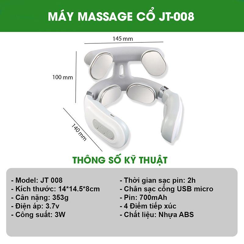 Máy Mát Xa Cổ Vai Gáy TAKARA, Massage Giảm Đau Mỏi Với 4 Chế Độ Massage Và 16 Mức Độ Điều Chỉnh JT008