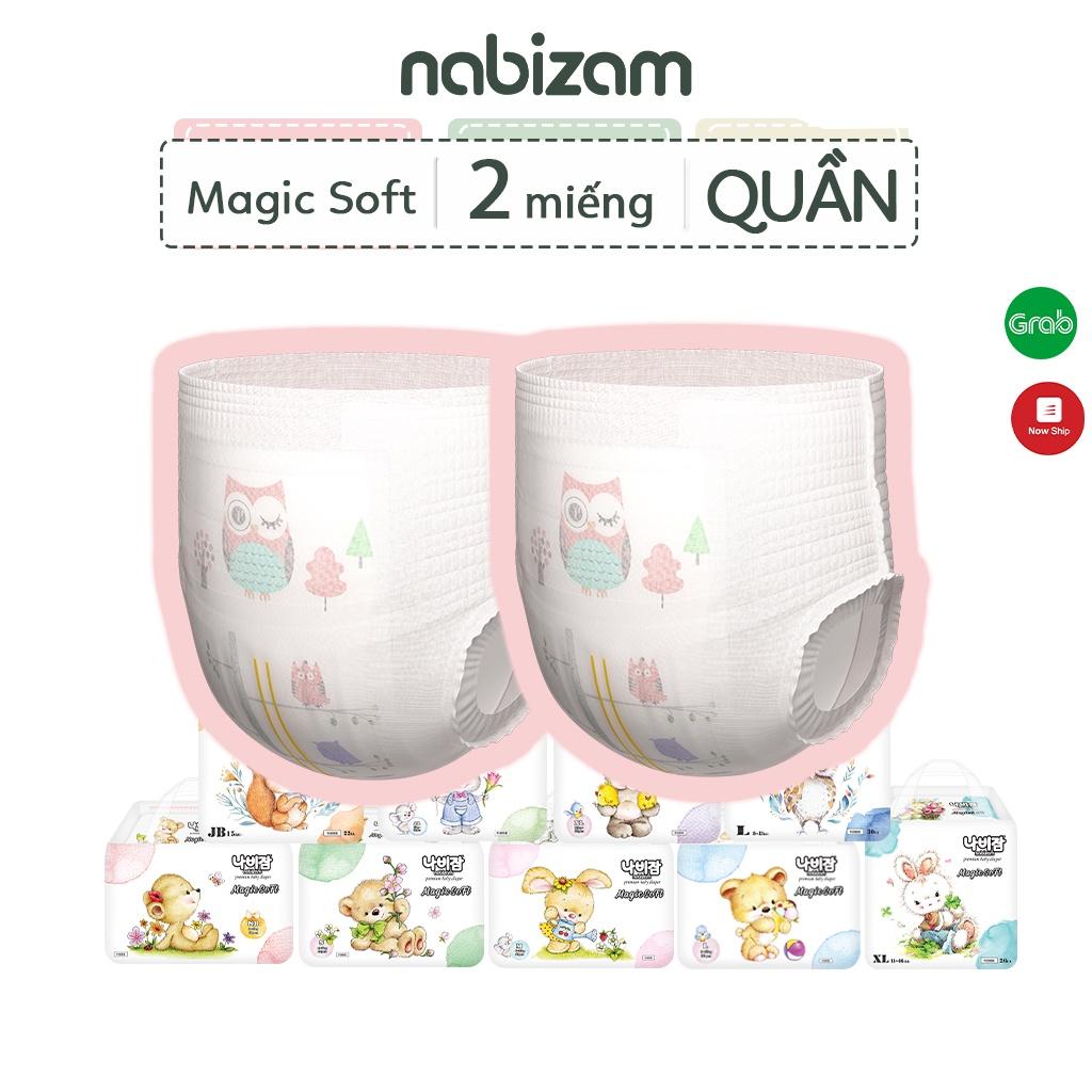 Set Dùng Thử 2 Miếng Tã/Bỉm Quần Nabizam Magic Soft Siêu Mềm Mỏng, Thấm Hút Size L30/XL26/2XL22 Cho Bé Từ 8-20kg