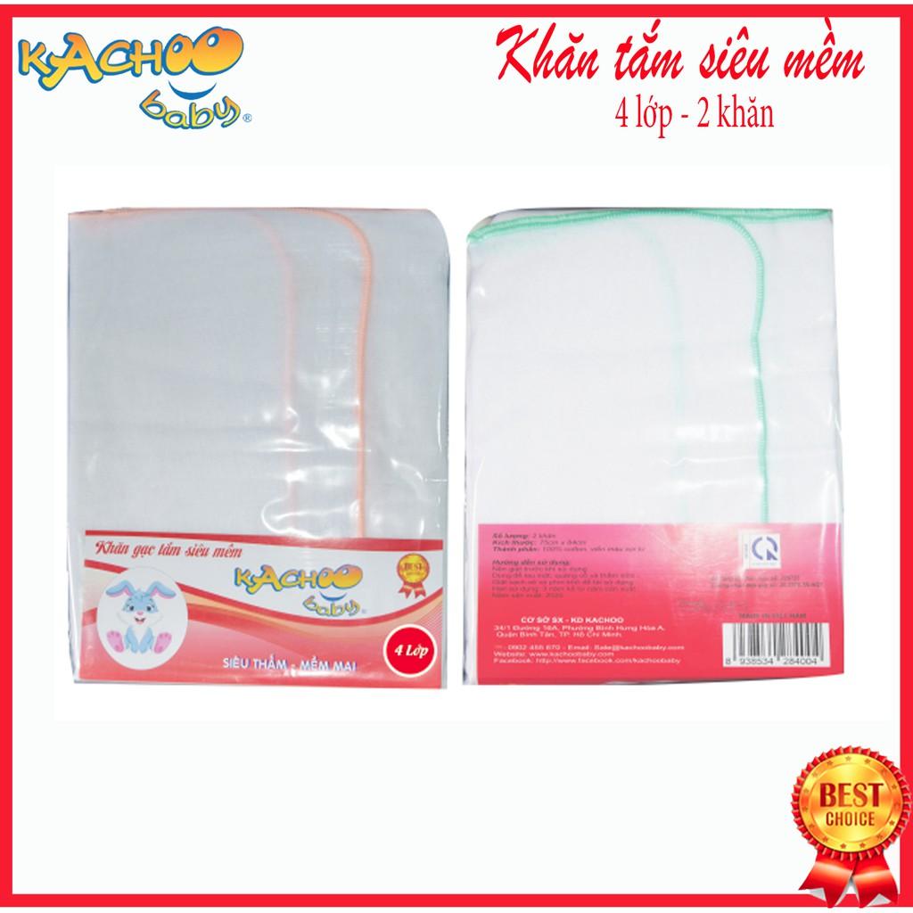 Khăn gạc tắm siêu mềm 4 lớp KACHOOBABY siêu mềm, thấm hút tốt, dùng để lau người,quàng cổ, quấn bé