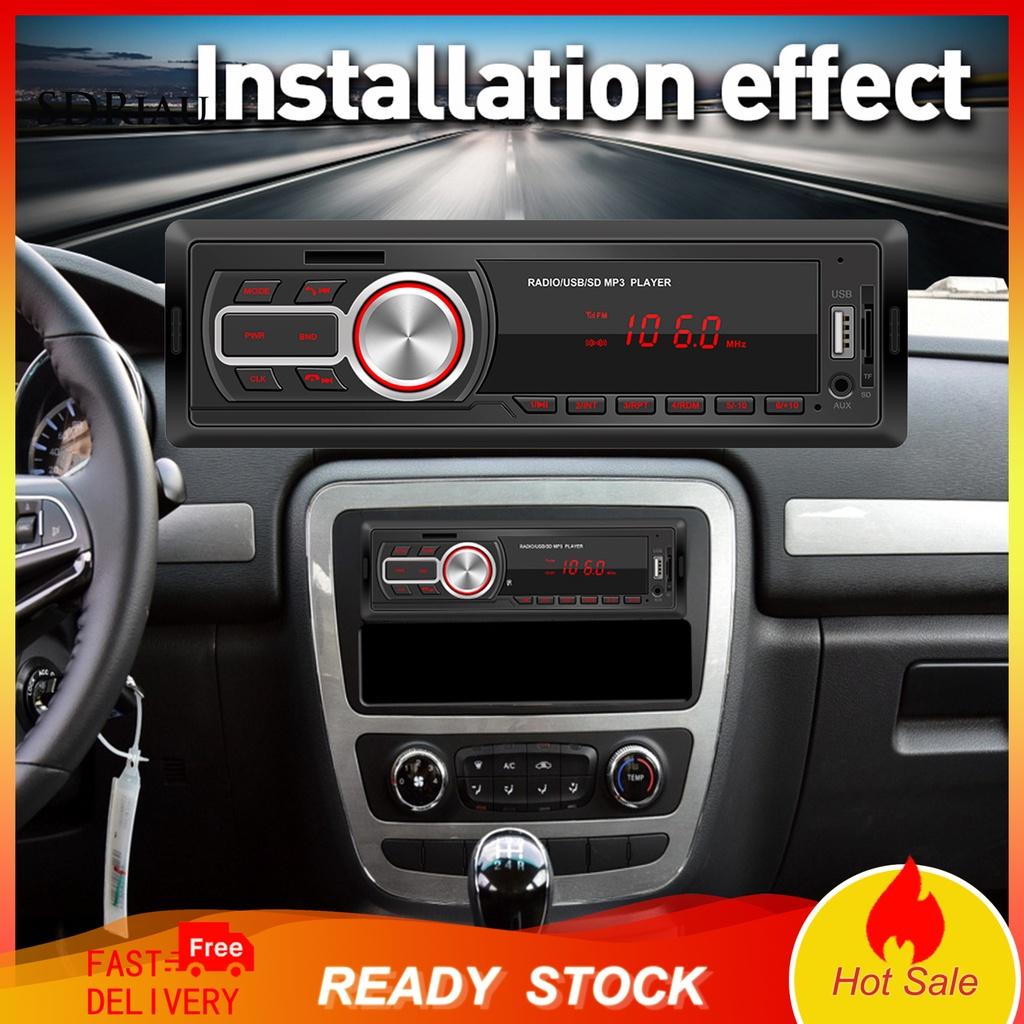 *QCDZ* 5208E Universal Handsfree Car MP3 Player Compact Bluetooth FM Radio Player Supporting U Disk TF Card AUX for 12V Automobiles