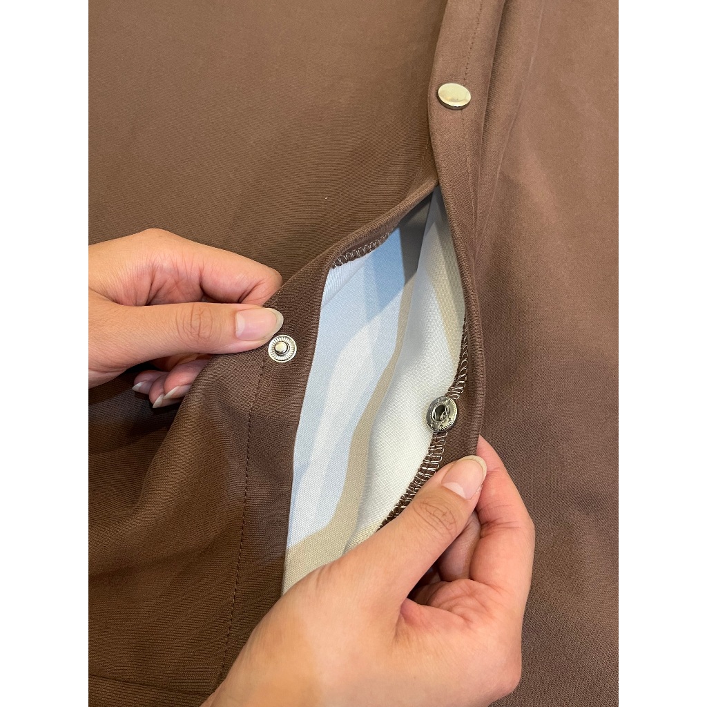 Nonbook - Áo choàng thiền chất liệu nỉ dày dặn màu nâu