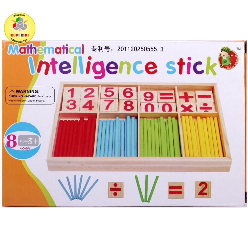 Đồ chơi gỗ - Bộ que tính gỗ học toán