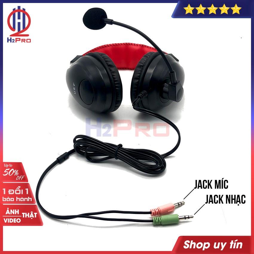 Tai nghe chụp tai có dây UEF E-813X H2Pro có micro-chống ồn-tiếng rõ-bass khoẻ (1 chiếc), tai nghe gaming cao cấp 1.3m