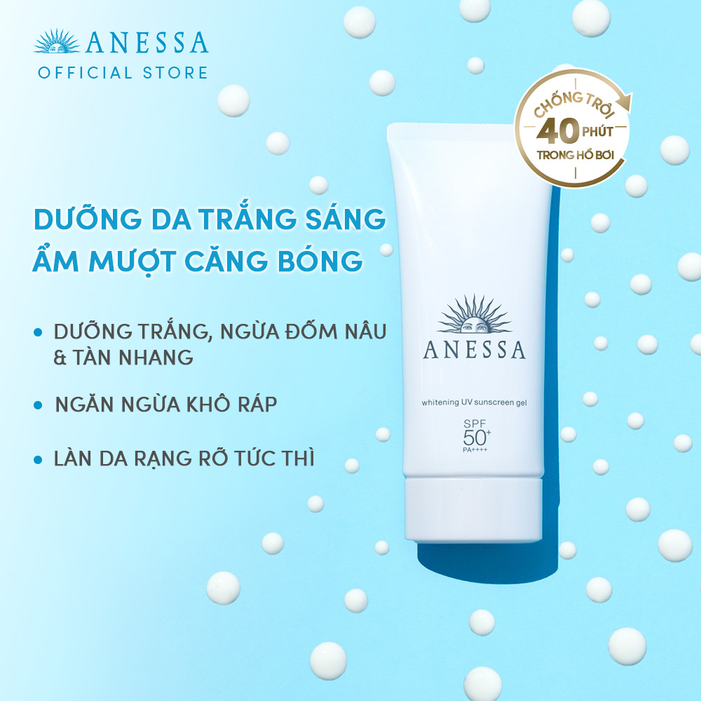 Kem chống nắng dạng gel dưỡng sáng nâng tông &amp; hiệu chỉnh sắc da Anessa Brightening UV Sunscreen Gel SPF50+ PA++++ 90g