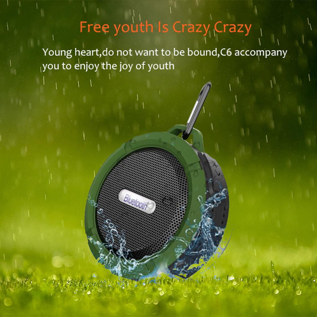 Loa di động Bluetooth chống nước C6 Hộp âm thanh thể thao ngoài trời Âm thanh Bluetooth mini Điện thoại di động Loa siêu trầm trên ô tô Loa nhỏ Màu sắc: Xanh lục