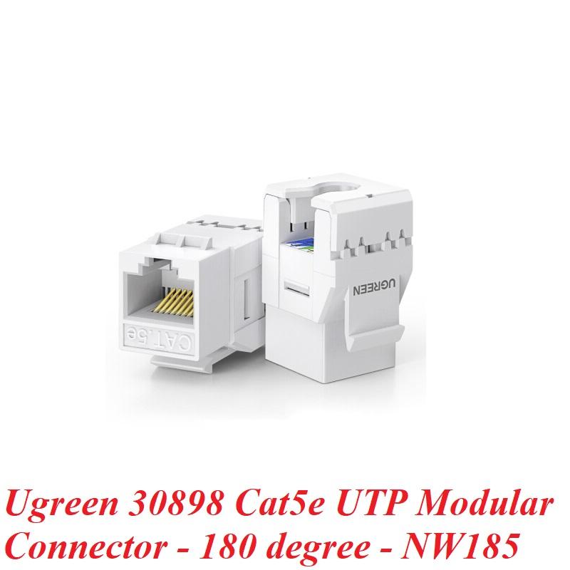 Ugreen UG30898NW185TK 180 độ Màu Trắng Đầu nối mạng RJ45 Cat5e UTP - HÀNG CHÍNH HÃNG