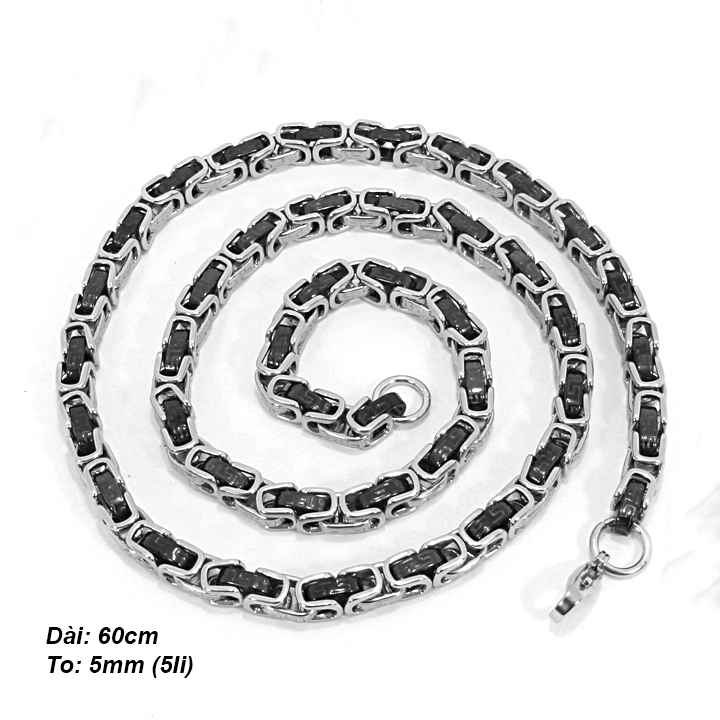 Dây chuyền nam kiểu ZICZAC 5li ver3 MDC043 Không đen không gỉ sét