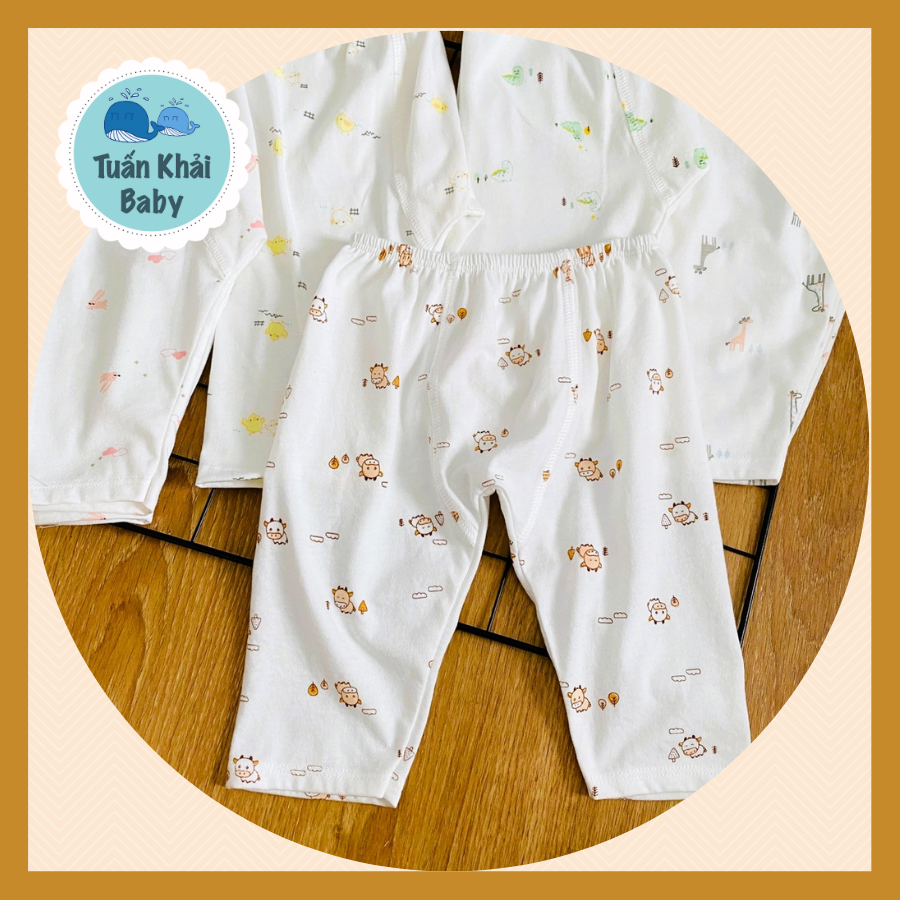 Quần sơ sinh cotton cao cấp CUNCON | Mẫu Quần Dài Họa Tiết rã đáy | Size 1,2,3 cho bé sơ sinh - 9kg