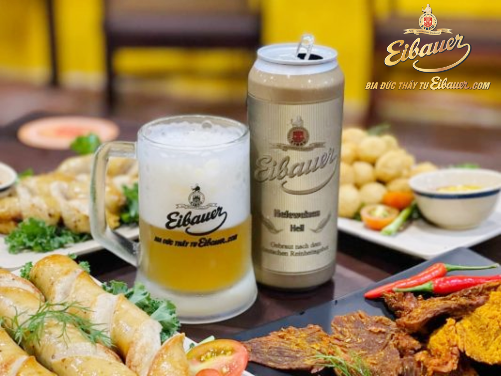 Thùng 8 Lon Bia Thầy Tu EIBAUER HEFEWEIZEN HELL 5.2% 500ml - Bia Tươi Men Sống Thượng Hạng - Bia Đức Nhập Khẩu Chính Hãng