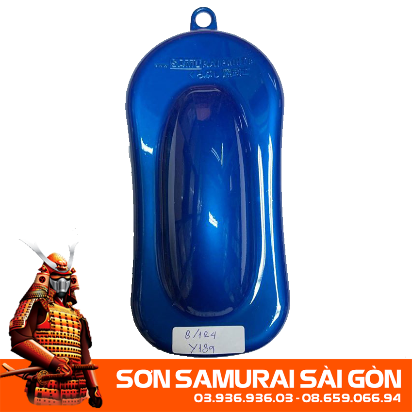 Sơn SAMURAI KUROBUSHI Y139* MÀU XANH DƯƠNG CANDY  chính hãng - Sơn phun xe máy SAMURAI SÀI GÒN