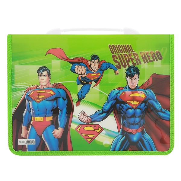 Combo Cặp Học Sinh 2 Ngăn Và Thước Nhựa - Hình Superhero