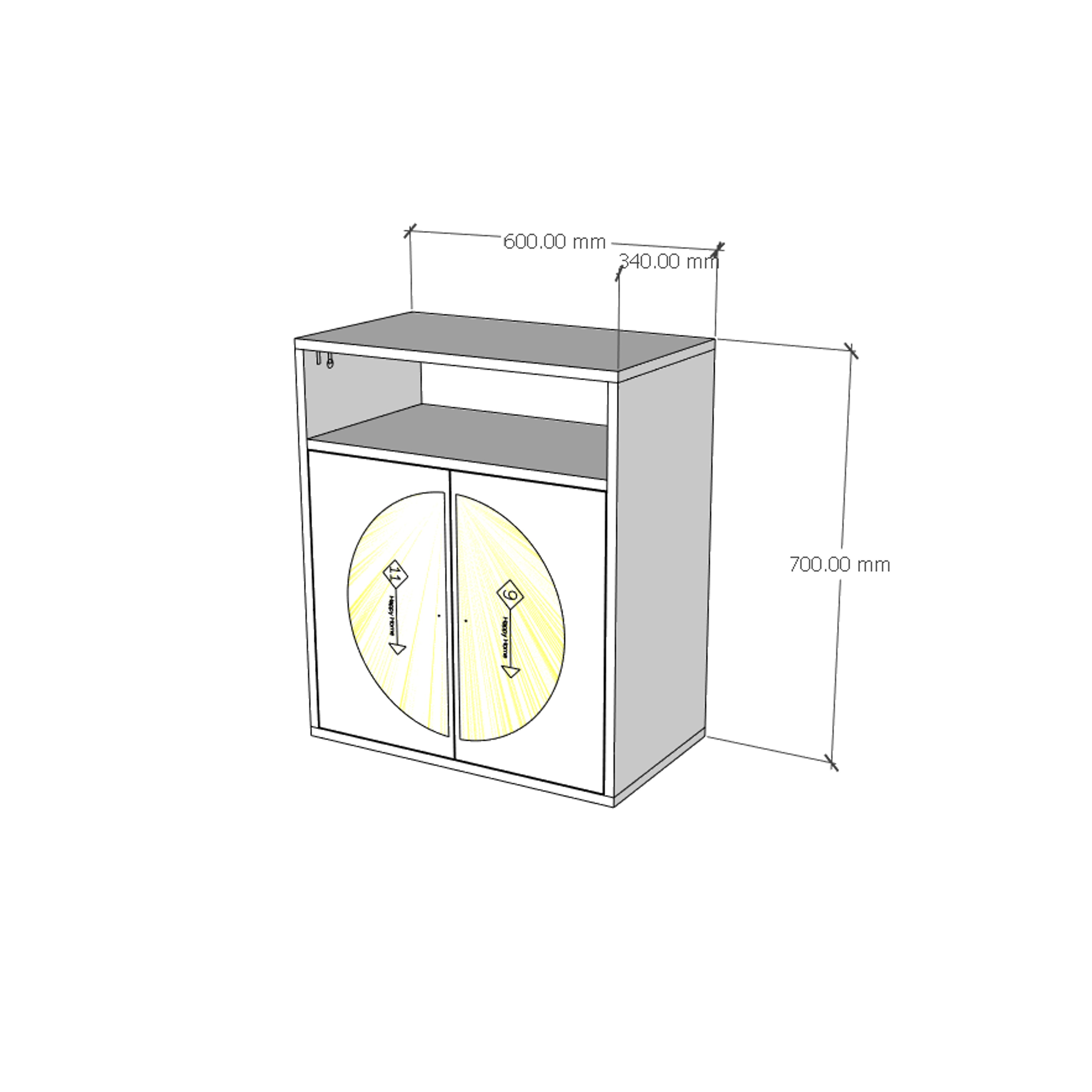 [Happy Home Furniture] BANA, Tủ lưu trữ 2 cửa mở, 60cm x 34cm x 70cm ( DxRxC), TCM_125