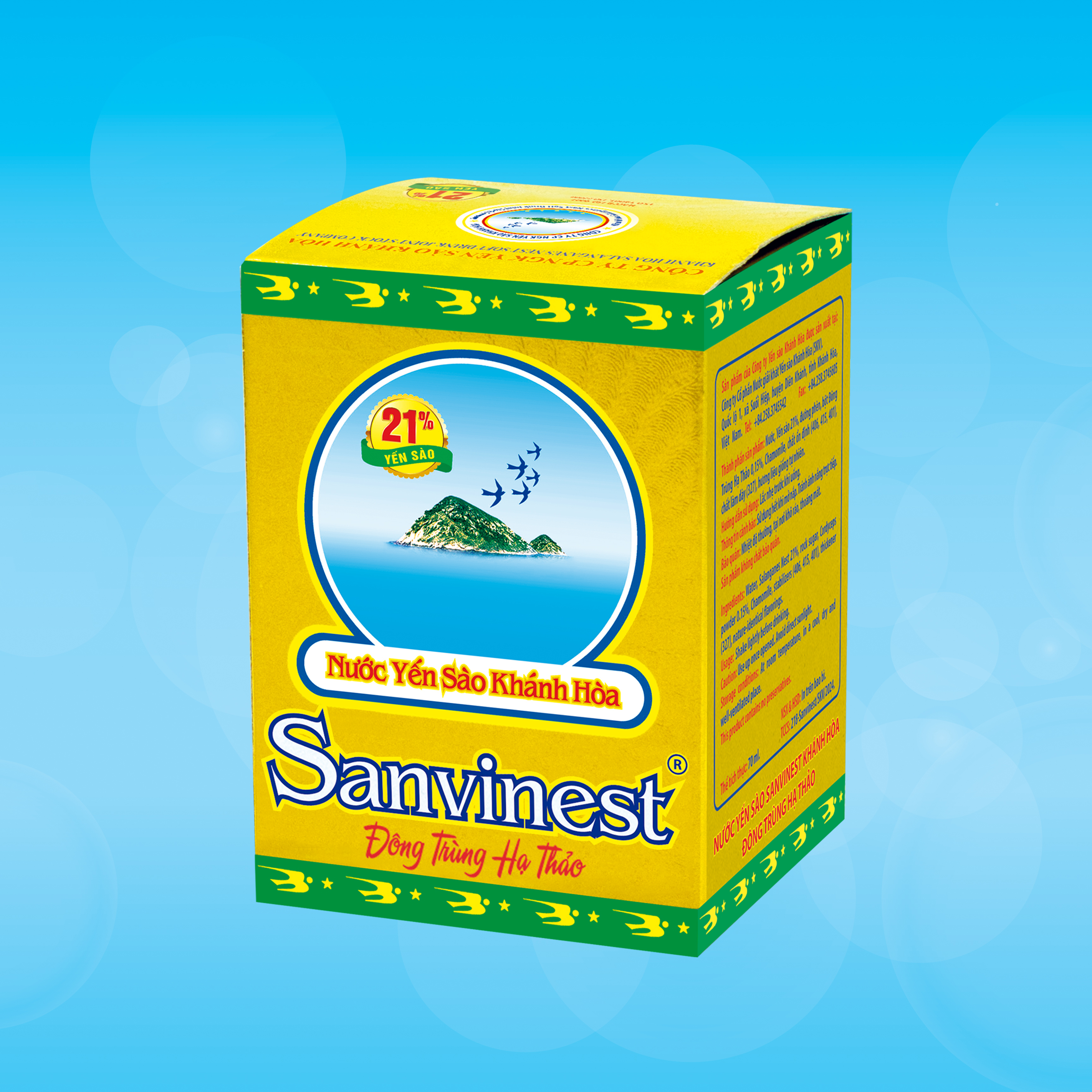 [Combo 10 lọ]  Nước Yến sào Sanvinest Khánh Hòa Đông Trùng Hạ Thảo 70ml - S208