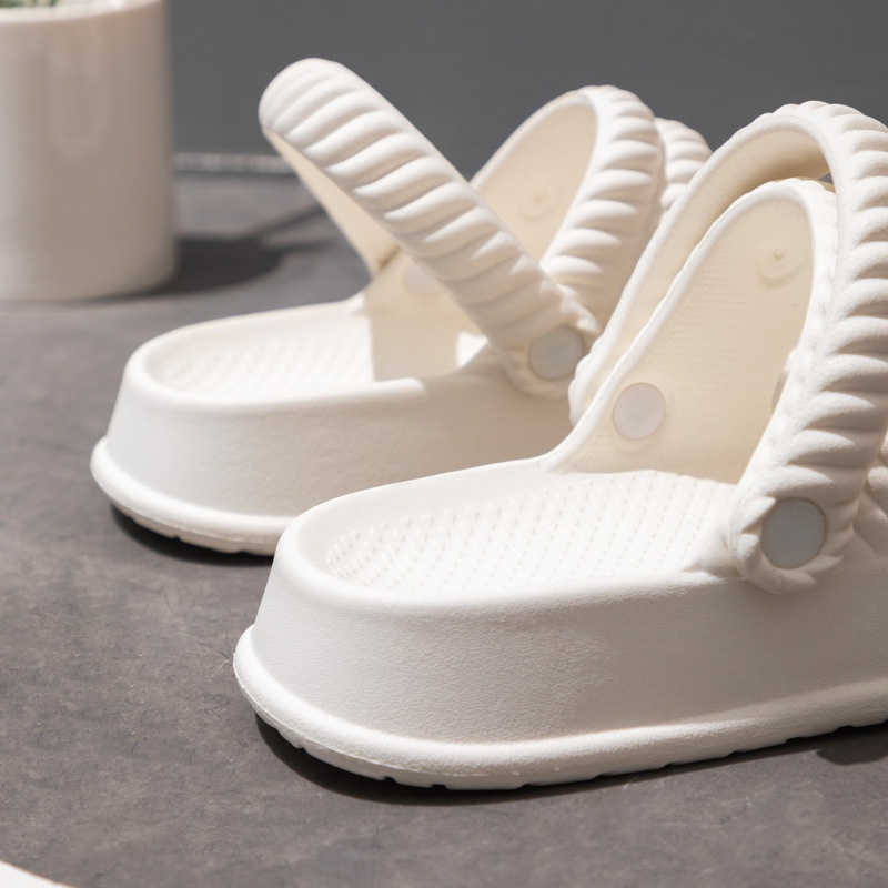 Giày sandal bánh mì nữ 2 quai ngang chất EVA đế cao 3cm đi mưa siêu bền iDÉP- GL066
