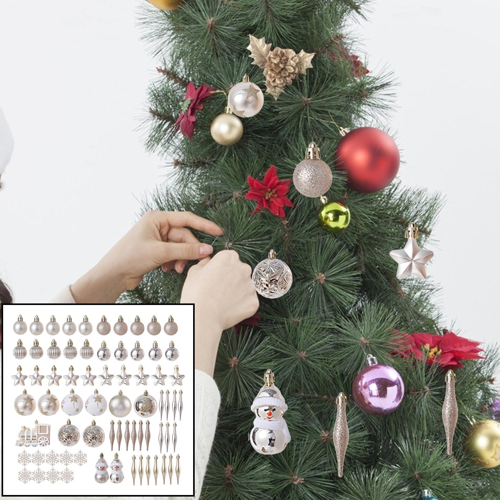70 Pieces Christmas Ball Ornaments for Festive Photo Prop Party Supplies
