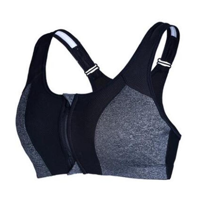 2021 2 Lớp Dây Kéo Phía Trước Áo Ngực Thể Thao Nữ Tập Thể Dục Yoga Bra Tập Hợp Mà Không Vòng Thép Chống Sốc Chạy Thể Thao áo Ngực