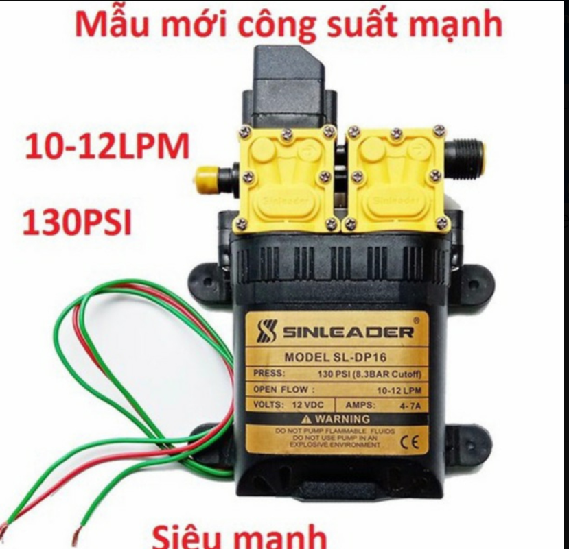 Máy bơm nước đôi mini 12v phun sương, rửa xe áp lực cao tự ngắt - máy bơm đôi tăng áp mini 12v