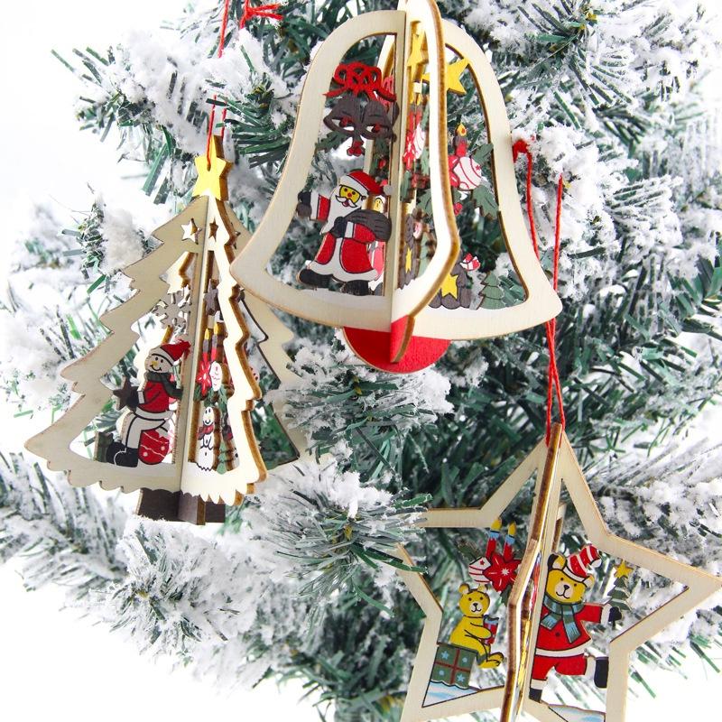 Phụ kiện trang trí Giáng sinh bằng gỗ-phụ kiện treo cửa trang trí Giáng sinh