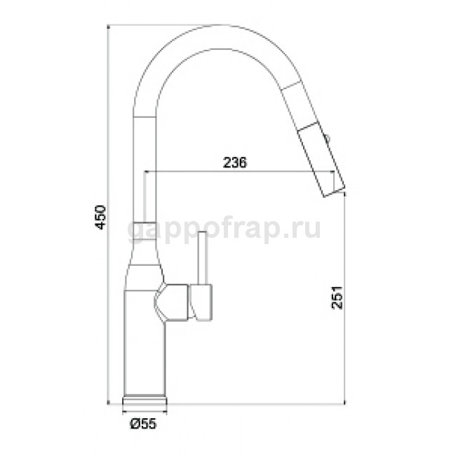 Vòi rửa bát dây rút GAPPO G4398-45 Chính hãng